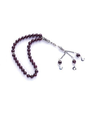 Maranki Garnet Tesbih 8 ml Gümüş Uçlu