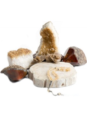 Maranki Sitrin Tesbih 8 ml Gümüş Uçlu