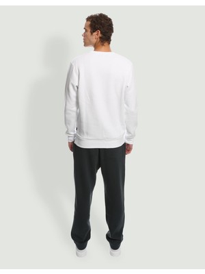 Jack & Jones Jprblajason Branding Sweat Crew Neck Erkek Beyaz Sweatshirt 12245593-White