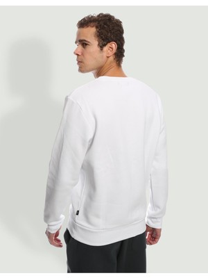 Jack & Jones Jprblajason Branding Sweat Crew Neck Erkek Beyaz Sweatshirt 12245593-White