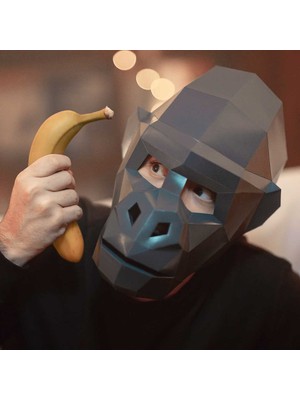 Leathiqu Goril Maskesi Hallowen Çocuk Kostümü Cadılar Bayramı Hayvan Petshop Aksesuar Dekor