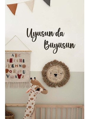 ioadesign Ahşap Dekoratif Duvar Yazısı - Çocuk/bebek Odası - Uyusun Da Büyüsün