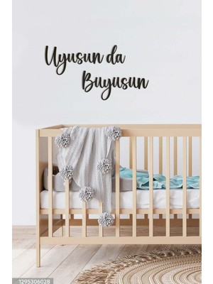 ioadesign Ahşap Dekoratif Duvar Yazısı - Çocuk/bebek Odası - Uyusun Da Büyüsün