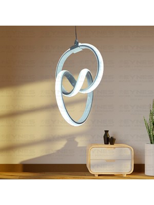 Eynes Avize LED Sarkıt Beyaz Işık Beyaz Kasa Avize Mutfak Hol Çoçuk Odası