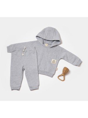 Baby Cosy Babycosy Organik Kapüşonlu Sweatshirt & Pantolon Seti