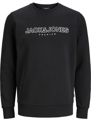 Jack & Jones Jprblajason Branding Sweat Crew Neck Erkek Siyah Sweatshirt 12245593-Black