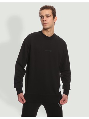 Jack & Jones Kapüşon Yaka Siyah Erkek Sweatshirt 12239268_JCOPRJCT Sweat Crew Neck A