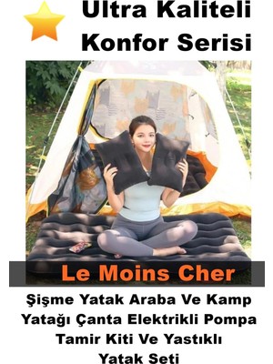 Le Moins Cher Volvo V50 Şişme Yatak Araba ve Kamp Yatağı Çanta Elektrikli Pompa Tamir Kiti ve Yastıklı Yatak Seti