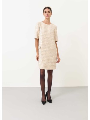 ROMAN Bisiklet Yaka Elbise Bej K2411018_024