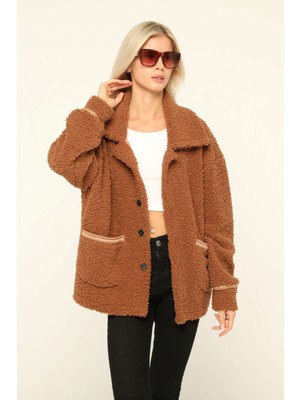 Owut Collection Düğmeli Cepli Peluş Hırka