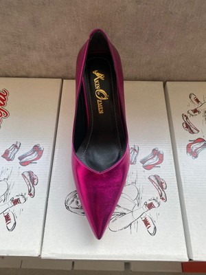 Akın Özmen Kadın Fuşya Metalik Orta Topuklu (7cm) Stiletto