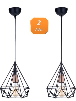 Etsylight 2 Adet Piramit Br One,  Salon Avize, Mutfak Avize,  Antre Avize