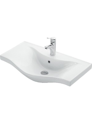 Özceden Yıldız 55+35 cm Antrasit Gri Mat Mdf Seramik Lavabolu Asma Banyo Dolabı Takımı