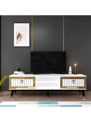 Cantek Dizayn Lidya Tv Stand Beyaz-Altın