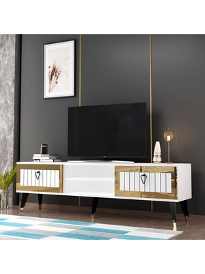 Cantek Dizayn Lidya Tv Stand Beyaz-Altın