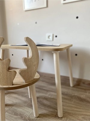 BTHGROUP Montessori Aktivite Çocuk Boyama ve Çalışma Etkinlik Masa Sandalye Takımı 1 Masa 1 Sandalye