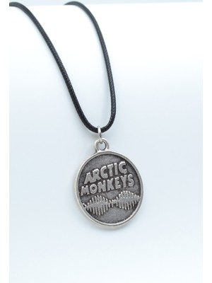 Arctic Monkeys  Gümüş Kaplama Unisex Deri İp Kolye kod 620