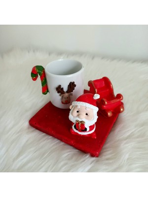 Cooll Vogue Yılbaşı Noelbaba Temalı Sunumluk Dekoratif Kahve Fincanı Modeli
