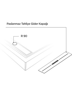 Shower 80 cm x 80 cm Drop Kare Panelli Duş Teknesi