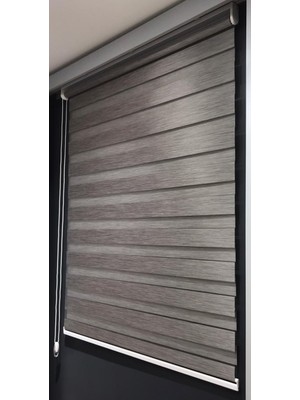 Deco Viva  Decoviva Bambu Zebra Stor Perde 1004 Gümüş Gri Ev Ofis Mutfak Balkon Çocuk Odası Yatak Odası Salon Perdesi