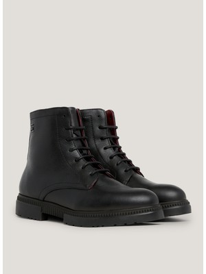 Tommy Hilfiger Deri Siyah Erkek Bot Comfort Cleated Thermo Lth Boot