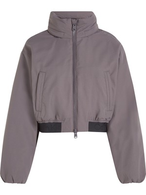 Calvin Klein Gri Kadın Dik Yaka Mont 00GWF3O506FDY Pw - Padded Jacket