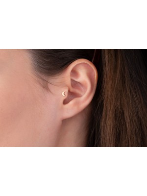 Onseva Kuyumculuk Mini Ay Tragus Piercing 14 Ayar Altın