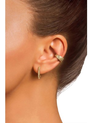 Joy of Jade Alexa Ear Cuff 1 Mikron Rodyum Kaplama (925 Ayar Gümüş Üzerine)