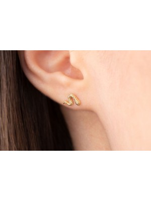 Onseva Kuyumculuk Yılan Tragus Piercing Kıkırdak 14 Ayar Altın