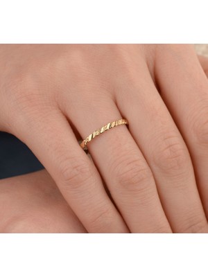 Onseva Kuyumculuk Söz Yüzüğü Zarif Band Minimal Nişan Yüzüğü Alyans 14 Ayar Altın