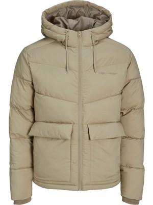 Jack & Jones Logo Baskili Kapüsonlu Puffer Mont - Vesterbro