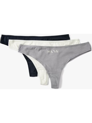 Koton Brazilian Külot 3'lü Paket Slogan Baskılı Pamuklu