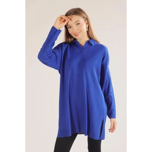 23214 Polo Yaka Fitilli Tunik Saks