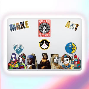 Make Art Sanat Temalı Bilgisayar Laptop Defter Tablet Valiz Sticker Seti