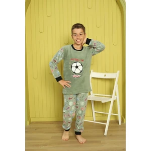 Erkek Çocuk Desenli Kışlık Welsoft Polar Pijama Takımı 6E-5557