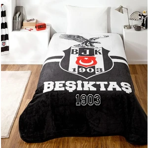 Lisanslı Beşiktaş Tek Kişilik Battaniye Logo Üstü Kartal Yenisezon