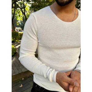 Elku Moda Kazak Örme Tüylenmez Naturel Pamuk Kazak Slim Fit Triko Dar Kesim Body Kazak