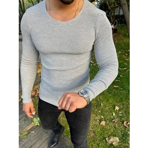 Kazak Örme Tüylenmez Naturel Pamuk Kazak Slim Fit Triko Dar Kesim Body Kazak