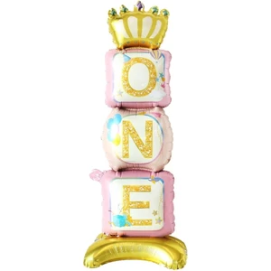 Ayaklı One Pembe Folyo Balon