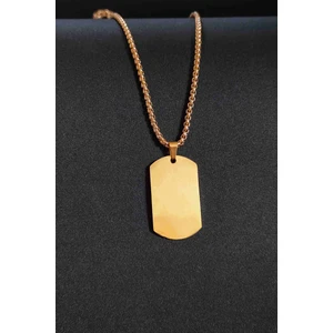 Trend Collection Paslanmaz Çelik Asker Künyesi Erkek Gold Zincir Kolye