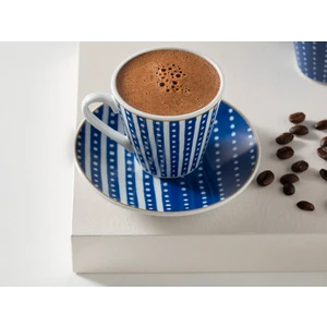 English Home Bellis Porselen 4 Parça 2 Kişilik Kahve Fincan Takımı 80 ml Lacivert