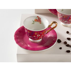 English Home Miranda New Bone China 4 Parça 2 Kişilik Kahve Fincan Takımı 90 ml Pembe