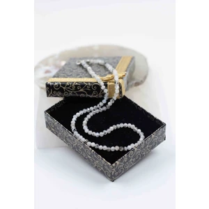 Sertifikalı   Ay Taşı Doğaltaş Ince Kolye 2 mm