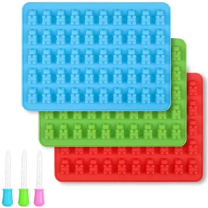 Parça Şeker Kalıbı Silikon Sakızlı Ayı Kalıpları Sakızlı Ayılar Için Pipetli Silikon Kalıplar, Jöle, Çikolata, Cadılar Bayramı Noel Şekeri (Mavi, Kırmızı, Yeşil) (Yurt Dışından)