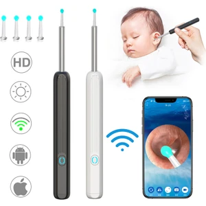 Ne3 Su Geçirmez Akıllı Kulak Kirini Temizleme Aracı 1296P Kamera ile 6 LED Işık Kablosuz Kulak Temizleme Kiti iPhone Android ile Uyumlu Dahili Wifi (Beyaz) (Yurt Dışından)
