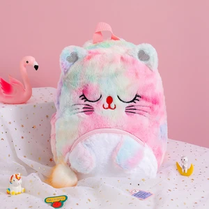 Karikatür Peluş Büyük Gözler Sırt Çantası Küçük Prenses Kedi Çocuk Sırt Çantası Anaokulu Unicorn Schoolbag (Yurt Dışından)