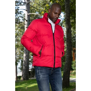Dik Yaka Fermuarlı Suya ve Rüzgara Karşı Dayanıklı Slim Fit Şişme Mont Erkek Mont 649004