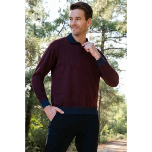 Pamuklu Regular Fit Düğmeli Polo Yaka Kazak Erkek Kazak 456211