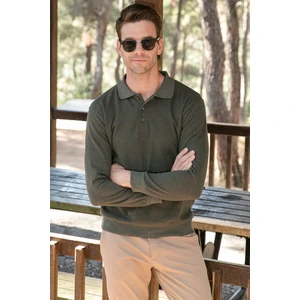 Pamuk Karışımlı Regular Fit Polo Yaka Kazak Erkek Kazak 456223