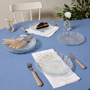 Madison 6 Parça Lüsterli Cam Pasta / Tatlı Seti 21 cm